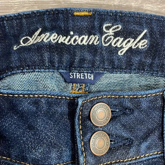 American Eagle Stretch Artist Crop Dark Wash Denim Jeans 6 - Picture 11 of 15